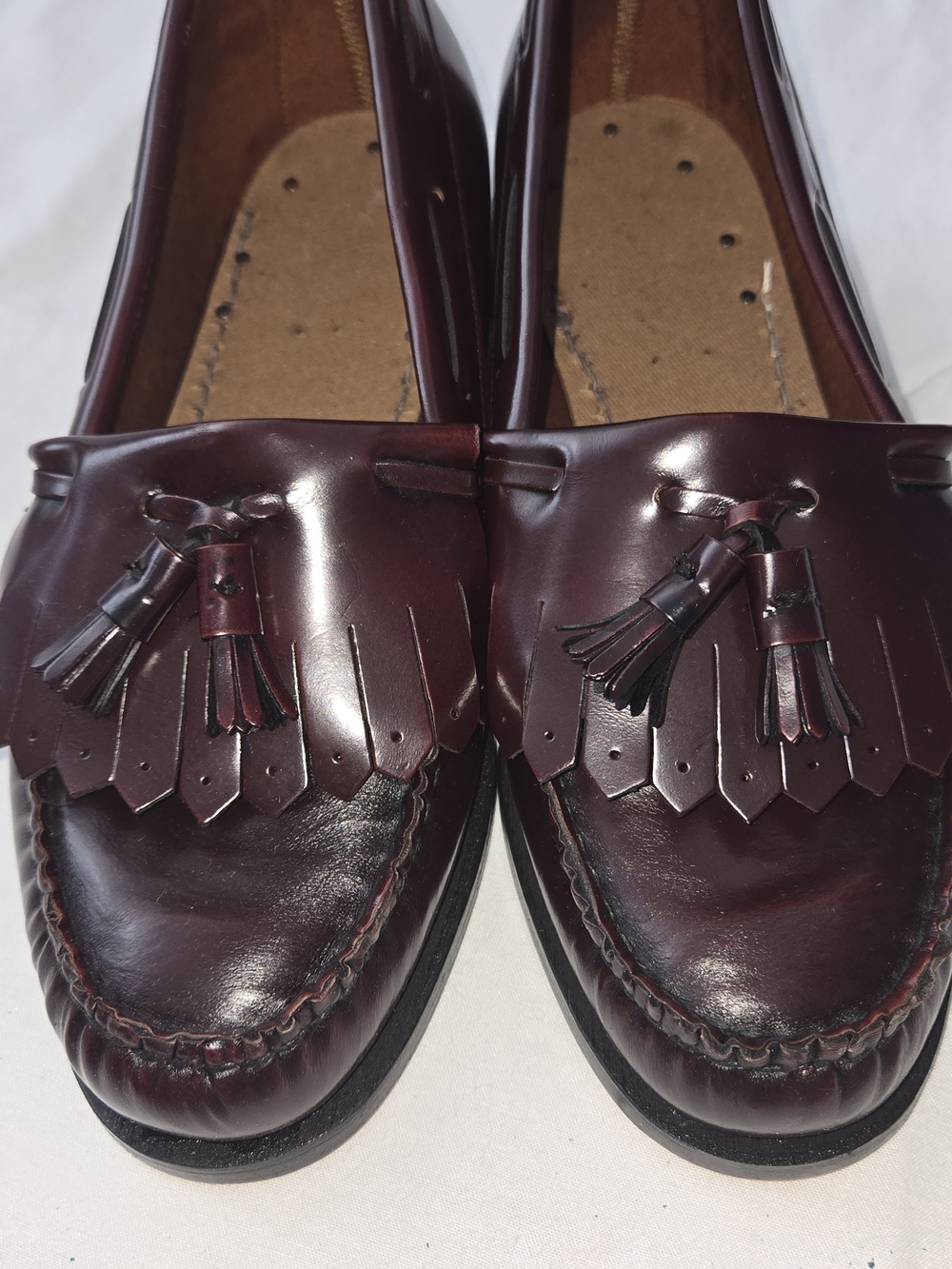 Men's Burgundy Tassel Kiltie Loafers